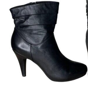 Worthington Women's Hidden Platform Leather Ankle Bootie Spiked Heel Zip Sz 9.5M